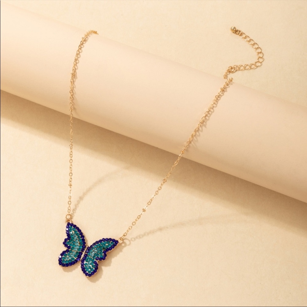 Rhinestone Butterfly Necklaces
